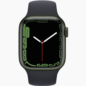 Refurbished Apple Watch Series 7 41mm aluminium groen wifi met zwart sportbandje
                            