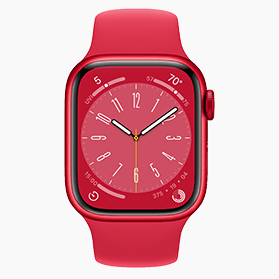 Apple Watch Series 8 reconditionnée 41 mm aluminium rouge Wi‑Fi avec bracelet sport rouge