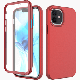 iPhone 12 verre trempé & coque rouge