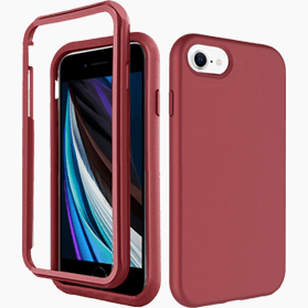iPhone 7-8-SE2020 verre trempé & coque rouge