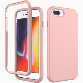 iPhone 7+/8+ verre trempé & coque rose