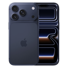 iPhone 17 Pro diepblauw, voor- en achterkant