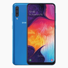 reconditionné-samsung-galaxy-a50-bleu-avant-arrière-base