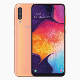 reconditionné-samsung-galaxy-a50-corail-avant-arrière-base