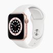 Apple Watch Series 6 40 mm aluminium doré wifi avec avec bracelet sport blanc