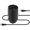 Car Charger 30W Dual USB-C/A Kabel Zwart                            