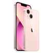  iPhone 13 roze, schuin aanzicht van voor- en achterkant                           