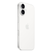 iPhone 16 wit, schuin aanzicht van de achterkant                            