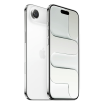 iPhone Air wolkwit, schuin aanzicht van voor- en achterkant