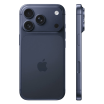 iPhone 17 Pro Max diepblauw, achterkant met drievoudige camera en zijkant                            