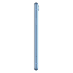 iPhone XR bleu, tranche latérale avec bouton latéral et tiroir SIM