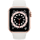 Apple Watch Series 6 40 mm en aluminium doré 4G avec bracelet sport blanc