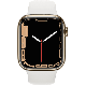 Apple Watch Series 7 45 mm en acier inoxydable doré 4G avec bracelet sport blanc