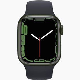 Refurbished Apple Watch Series 7 45mm aluminium groen wifi met groen sportbandje                            
                            