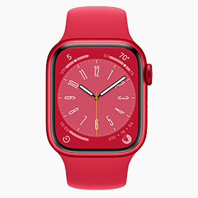 Refurbished Apple Watch Series 8 41mm aluminium rood 4g met rood sportbandje                            
                            