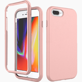iPhone 7+/8+ screenprotector & hoes roze