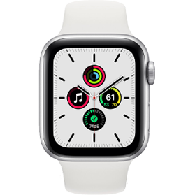 Refurbished Apple Watch SE 2020 40 mm aluminium zilver wifi met wit sportbandje