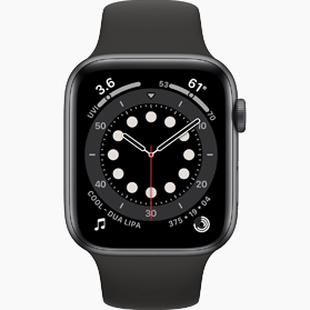 Apple Watch Series 6 40 mm aluminium noir wifi reconditionné avec bracelet sport noir                            