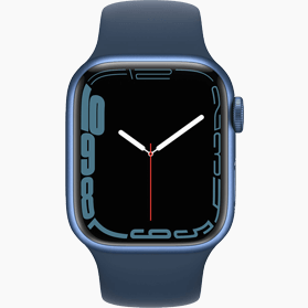 Refurbished Apple Watch Series 7 45mm aluminium blauw wifi met blauw sportbandje                            