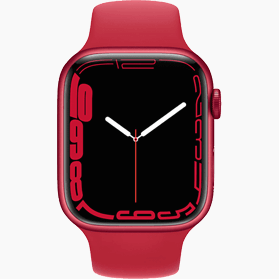 Refurbished Apple Watch Series 7 45mm aluminium rood 4G met rood sportbandje                            
                            