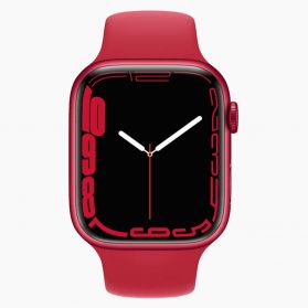 Refurbished Apple Watch Series 7 45mm aluminium rood wifi met rood sportbandje         