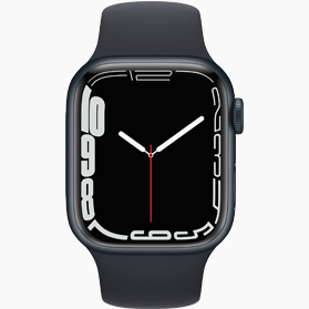 Refurbished Apple Watch Series 7 41mm aluminium zwart 4G met zwart sportbandje                            
                            