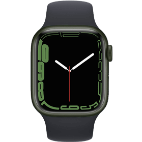 Apple Watch Series 7 41mm aluminium groen wifi met zwart sportbandje
