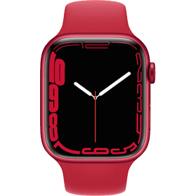 Apple Watch Series 7 45mm aluminium rood 4G met rood sportbandje