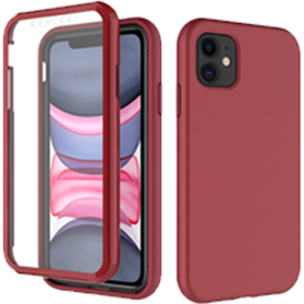 iPhone 11 verre trempé & coque rouge