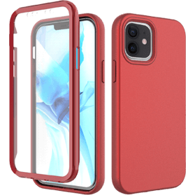 iPhone 12 verre trempé & coque rouge