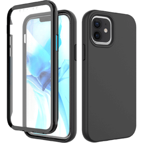 iPhone 12 verre trempé & coque noir