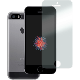 iPhone SE 2016 verre trempé + coque en plastique transparent