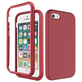 iPhone SE 2016 verre trempé & coque rouge