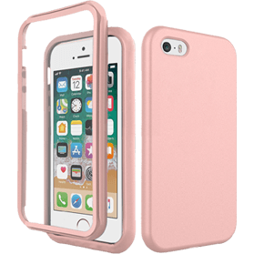 iPhone SE 2016 verre trempé & coque rose