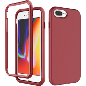 iPhone 7+/8+ verre trempé & coque rouge