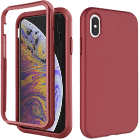 iPhone X/XS verre trempé & coque rouge