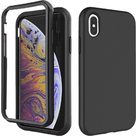 iPhone X/XS verre trempé & coque noir