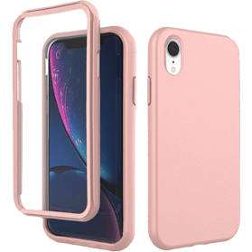 iPhone XR verre trempé & coque rose