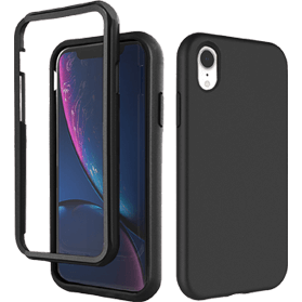 iPhone XR verre trempé & coque noir