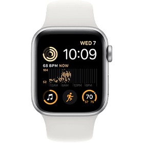 Apple Watch SE 2022 40mm aluminium zilver wifi met wit sportbandje