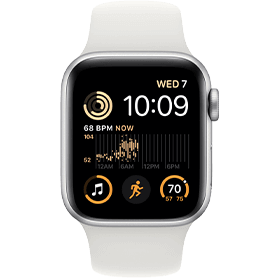 Apple Watch SE 2022 40 mm aluminium argent wifi avec bracelet sport blanc