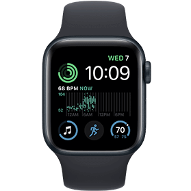 Apple Watch SE 2022 40mm aluminium noir 4g avec bracelet sport noir