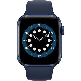 Apple Watch Series 6 44 mm aluminium blauw 4G met blauw sportbandje