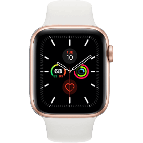 Apple Watch Series 5 40 mm aluminium goud wifi met wit sportbandje