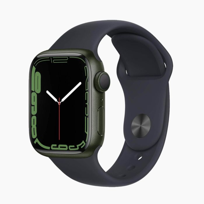 Apple Watch Series 7 reconditionnée 41 mm boîtier aluminium vert Wi‑Fi avec bracelet sport noir