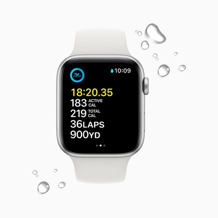 Refurbished Apple Watch SE 2022 40 mm aluminium zilver wifi met wit sportbandje