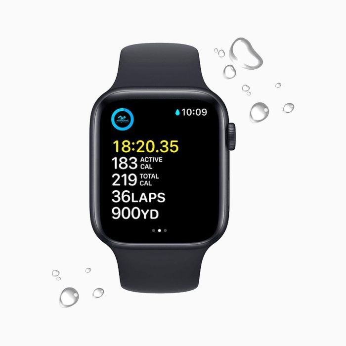 Refurbished Apple Watch SE 2022 40 mm aluminium zwart 4G met zwart sportbandje             