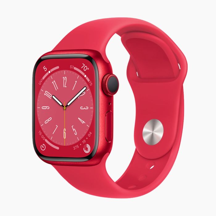 Refurbished Apple Watch Series 8 41mm aluminium rood wifi met rood sportbandje                            