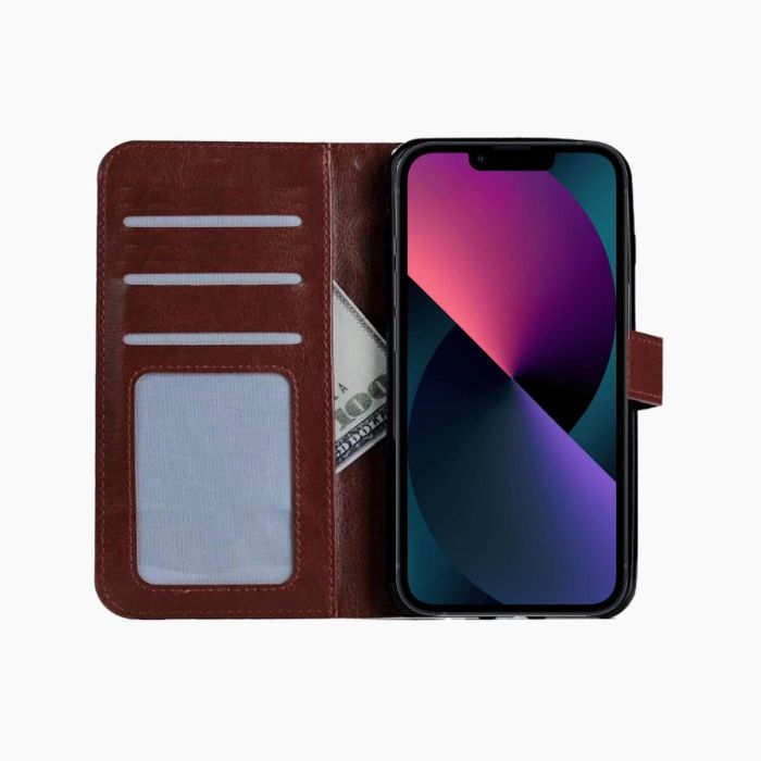 Bookcase marron pour iPhone 13 Mini
                            