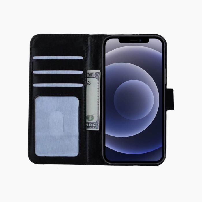 Bookcase noir pour iPhone 12 Mini